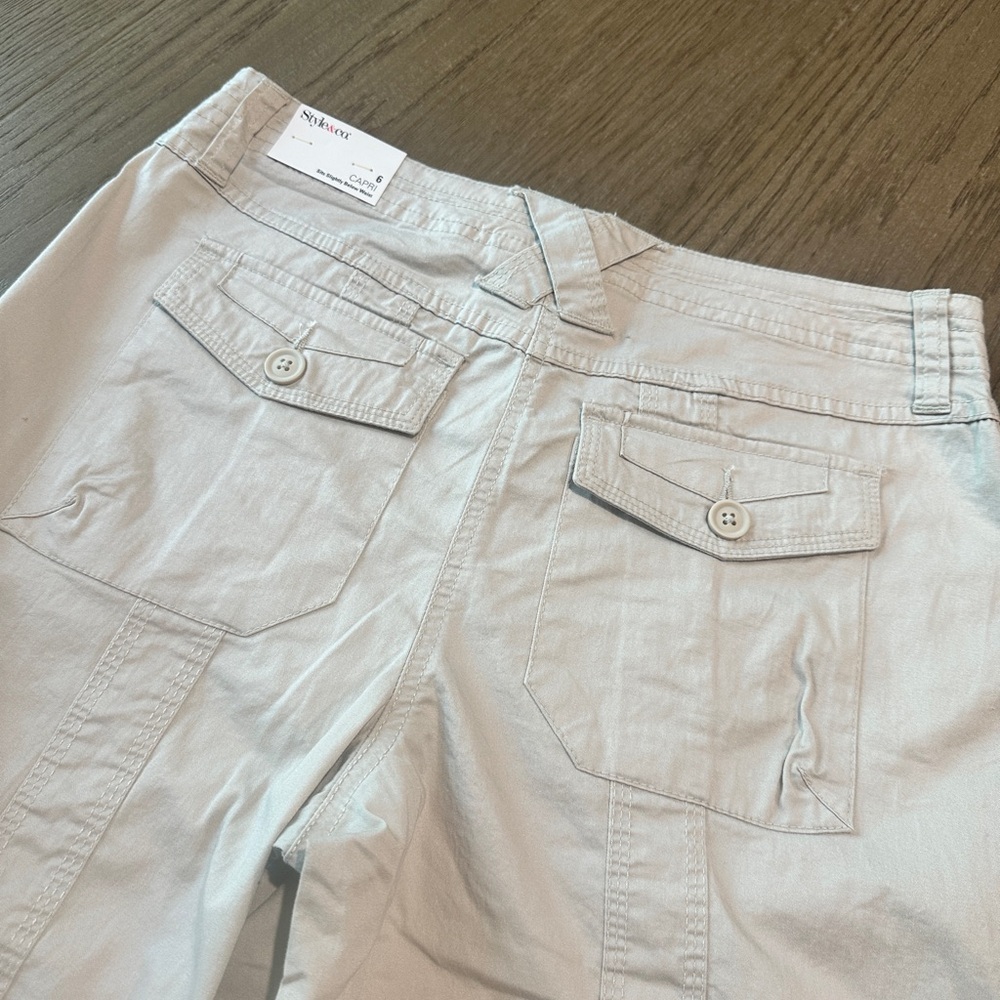 Style & Co. Capri Pants Cargo Style Size 6 Khaki NWT! - Picture 8 of 9